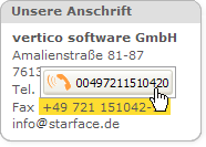 3.1.2 Konfiguration Nach Neustart von Mozilla Firefox öffnet sich das Konfigurationsfenster von STARFACE Click2Dial. Geben Sie in das Feld Host die (IP-)Adresse der STARFACE TK-Anlage ein.