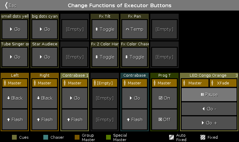 7.8. Funktion der Executor Buttons ändern Fenster Um das Funktion der Executor Buttons ändern Fenster zu öffnen, öffnen Sie das Executor Leiste Fenster und tippen Sie in der Titelleiste.
