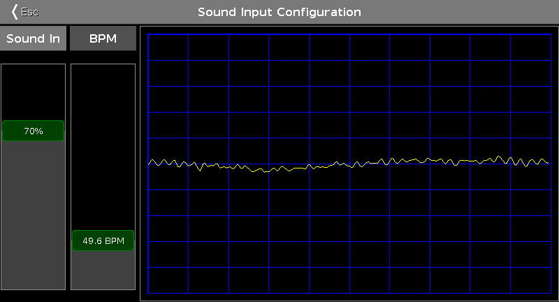 7.68. Sound Input Konfiguration Fenster Um das Sound Input Konfiguration Fenster zu öffnen, drücken Sie Tools und tippen Sie auf Sound Input.