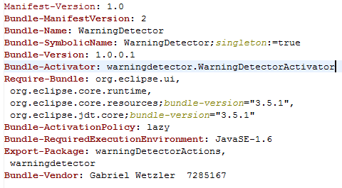 ein Standard-Java-Objekt, das mit einem oder mehreren Interface-Typen und weiteren Eigenschaften (die verwendet werden können, um den Dienst zu finden) registriert ist.