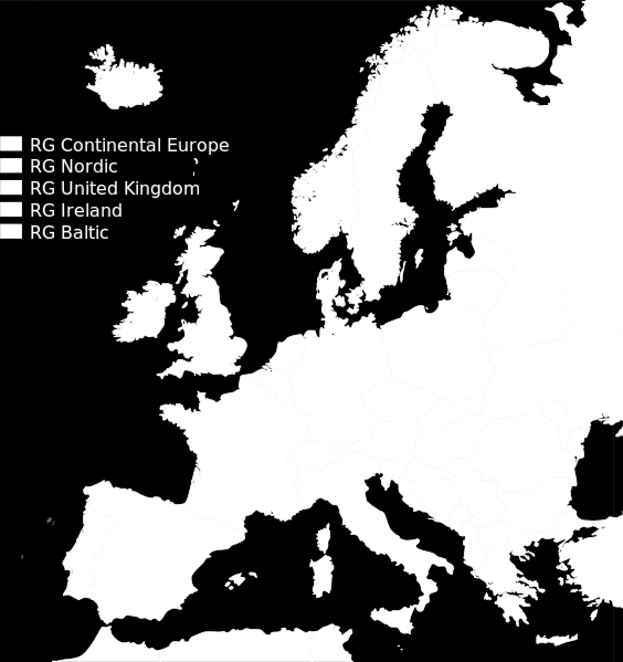 Verschiedene Regionen ( Regional Groups ) der ENTSO-E
