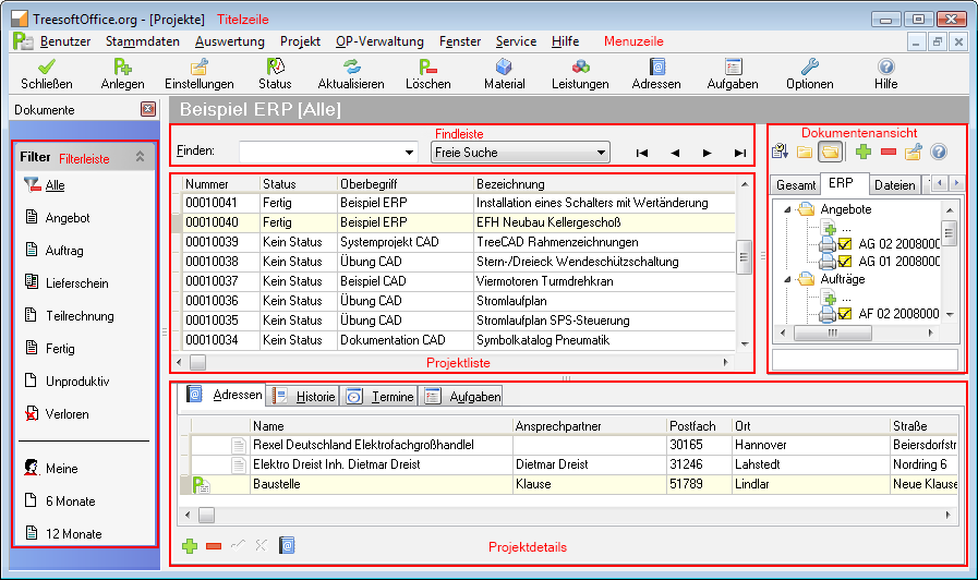Arbeitshandbuch ERP - Projektfakturierung TreesoftOffice.org So kopieren Sie Positionen bzw. Gliederungen 1.