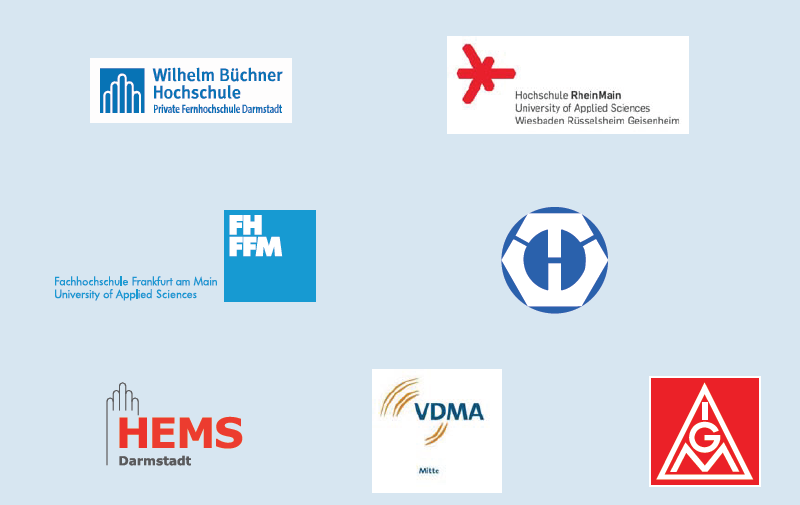 Die Projektinitiative IG Metall, VDMA Mitte, Hochschule RheinMain, Wilhelm-Büchner-Hochschule, FH