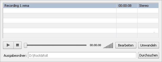 AVS4YOU-Hilfe: AVS Audio Recorder Seite 6 von 10 Dateibereich Der Dateibereich befindet sich im unteren Teil des Hauptfensters.