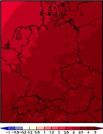 Temperatur [ C] Klimawandel in Deutschland 15 Klimamodelle prognostizierten signifikante Veränderungen bis Ende dieses Jahrhunderts voraus: Temperaturanstieg (2.5 3.