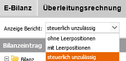 3.3 Assistent Überleitungsrechnung Erstellen Sie die Überleitungsrechnung. Beispiel: Wirtschaftsjahr 2013 und Rückstellungen für drohende Verluste aus schwebenden Geschäften. 1.