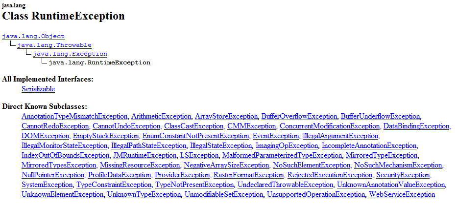 Die Klasse RuntimeException und ihre