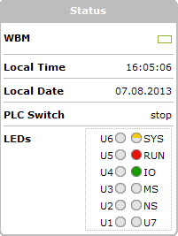 82 In Betrieb nehmen WAGO-I/O-SYSTEM 750 7.8.1.2 Allgemeine Seiteninformationen Abbildung 41: WBM-Browser-Fenster (Beispiel) In der Kopfzeile des Browser-Fensters wird der Gerätename angezeigt.