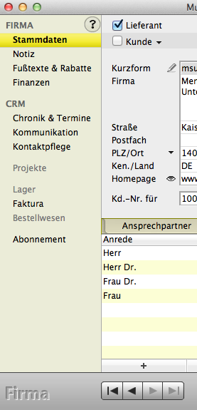 - 17 - Kapitel 2 Anschriften & Kontakte 2.1 Grundlagen DerHandwerker verwendet bei der Arbeitsweise das Prinzip der Karteiverwaltung. Jedes Modul einer Anwendung (z.b. Kunden & Lieferanten, Artikel & Leistungen, Rechnungen usw.