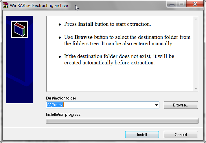 2. Einrichten einer Arbeitsumgebung Starten Sie den Windows Explorer, wechseln Sie in Ihr Download-Verzeichnis und Doppelklicken Sie auf die heruntergeladene Archiv-Datei "Protext<xxx>.exe".