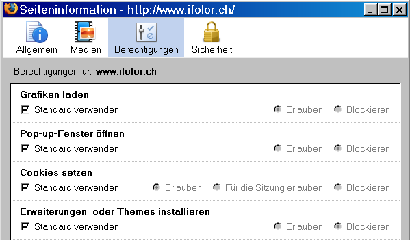 Weitere Infos hier: http://support.mozilla.com/de/kb/handhabung+von+cookies?