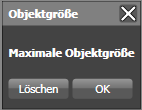 8.2.1.3 Minimale und maximale Objektgröße Nach Anwahl des Buttons Min.