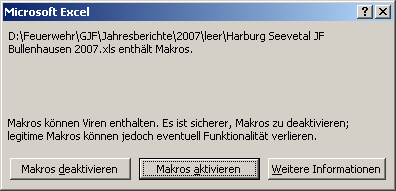 Jahresbericht der Jugendfeuerwehr erstellen Hinweise: - Der Jahresbericht kann nur mit Excel bearbeitet werden, nicht mit vergleichbaren Programmen wie z.b. Open Office.