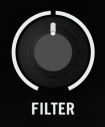 TRAKTOR-KONTROL-F1-Überblick Hardwareüberblick Knobs (Drehregler) Einer der vier Filter-Drehregler auf dem F1.