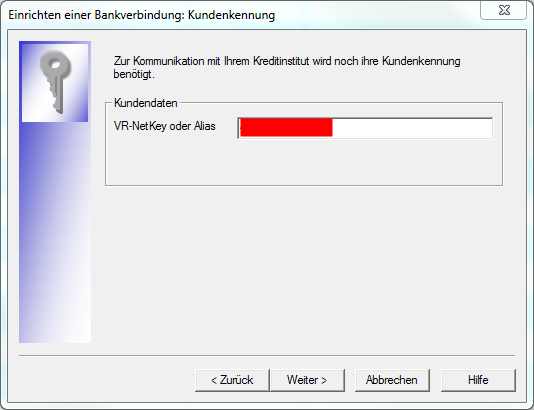 Tragen Sie den VR-NetKey ein, dieser wurde Ihnen per Brief zugesendet.
