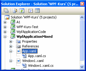 Einleitung Vorgehensweise Code und XAML gemischt: Projekttyp