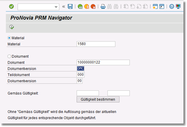 Der Navigator 9 Der Navigator DerProNovia SAP PLM ProcessManager Navigator wird über die SAP PLM Transaktion /PRONOVIA/ NAV gestartet.