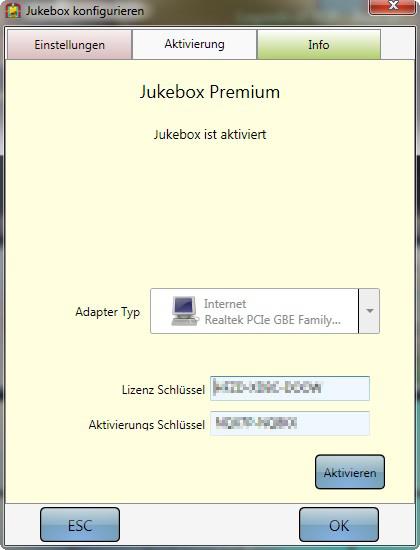 Die Lizensierung kann in Abhängigkeit eines Netzwerk-Adapters (Interne Netzwerkkarte oder externer WLAN-Stick) erfolgen.