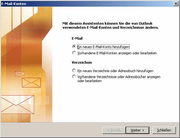 4. Konfiguration der E-Mail Programme 4.1. Microsoft Outlook Zur Konfiguration Ihres email Kontos in Microsoft Outlook gehen Sie bitte wie folgt vor.