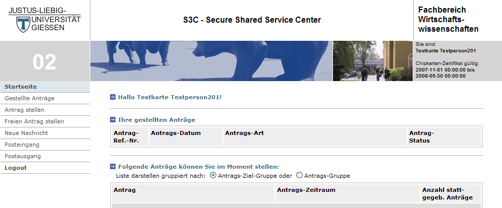 JLU Gießen Fachbereich Wirtschaftswissenschaften S3C Secure Shared Service Center 13 / 21 Abb.