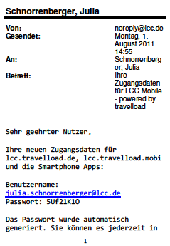 Wie funktioniert die Anmeldung bei LCC Mobile?