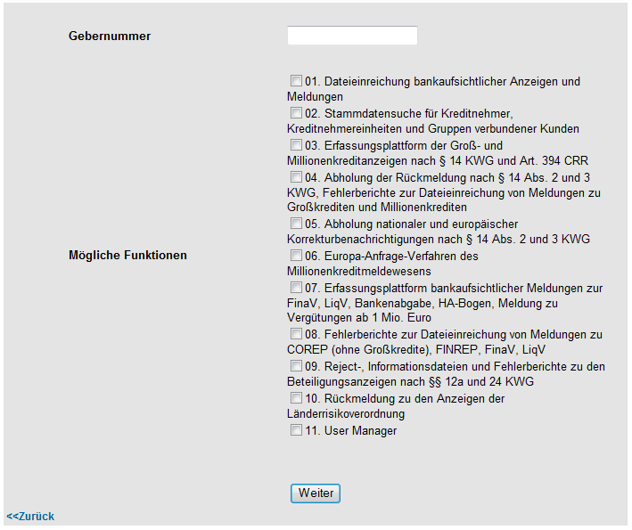 Kurzanleitung zum Erfassungsportal am Beispiel der Meldung zur Bankenabgabe Seite 2 von 15