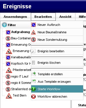 13 Redaktions-Client Antragsteller startet Anfrage zur Genehmigung einer Sondernutzung Anfrage wird an alle Zustimmungspartner versendet Zustimmungspartner geben Stellungnahme