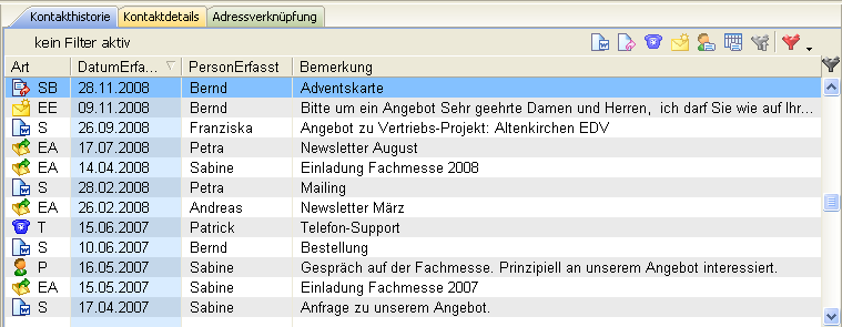 104 Erste Schritte Links wählen Sie das zu ersetzende Stichwort aus. Rechts geben Sie an, was Sie tun wollen. Stichwort entfernen löscht das Stichwort von den Adressen.