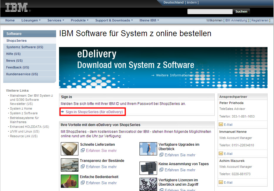 3. Shopz Sign in Web Sale, IBM Deutschland Shopz Sign in