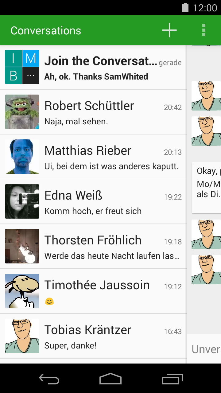 Screenshots: Conversations