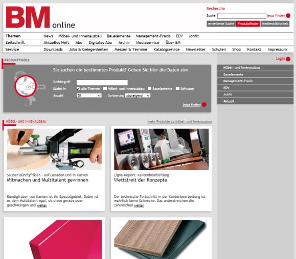 Vertrieb. Neben moderner und magaziniger Optik bietet bm-online.de außergewöhnliche inhaltliche Tiefe und vielfältige Services.