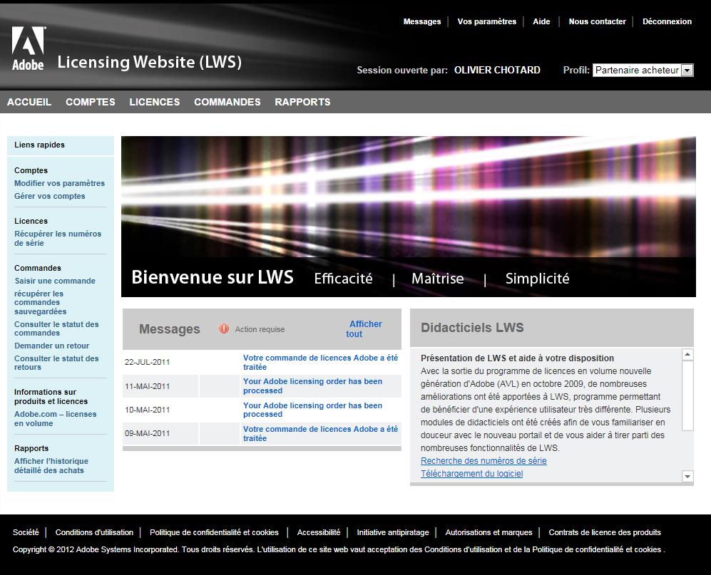 Adobe LWS Licensing WebSite Lizenzverfolgung und -