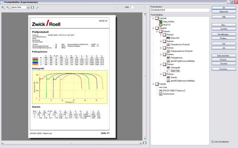 Ergebnisse verwalten/validieren Protokoll Editor Schnelles Erstellen und Ändern von Prüfprotokollen nach individuellen