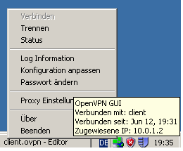 OpenVPN startet beim Client: OpenVPN für Windows gibt es mit GUI und Ohne GUI zwei