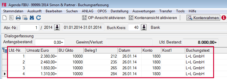 Seite 15 Sammelbuchung vornehmen Gehen Sie so vor: 1. Buchungen selektieren. 2. Stimmen Sie den Zahlungsbetrag und die selektierten Buchungen ab. 3. Buchung übernehmen.