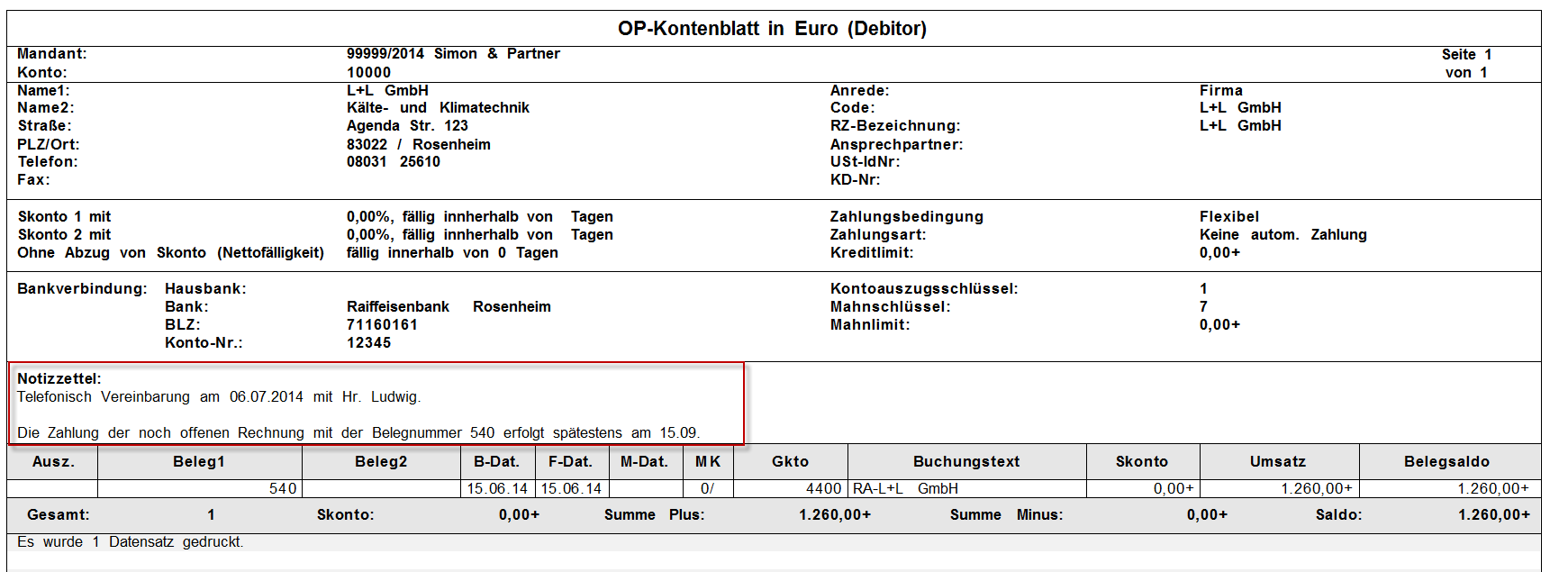 Seite 39 4.4. Notiz zu einem Personenkonto erfassen Das Notizfeld bietet die Möglichkeit, individuelle Notizen verknüpft mit einem Personenkonto zu speichern.