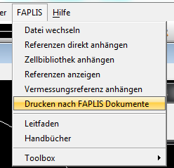 1 Änderungen im FAPLIS Navigator 1.1 Neue Funktionalität 1.1.1 Nach FAPLIS-Dokumente plotten Im FAPLIS-Menü von MicroStation kann