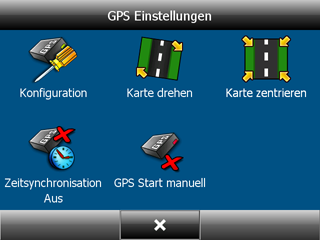 Einstellungen 70 Sie sehen Informationen aus Ihrem GPS Empfänger. Wenn der GPS Empfänger verbunden ist, sehen Sie Signal, Zeit und Koordinate Informationen.