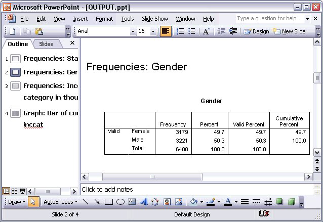 Abbildung 58. Textausgabe in Word Beim Exportieren in eine PowerPoint-Datei werden die einzelnen exportierten Elemente jeweils auf einer separaten Folie platziert.