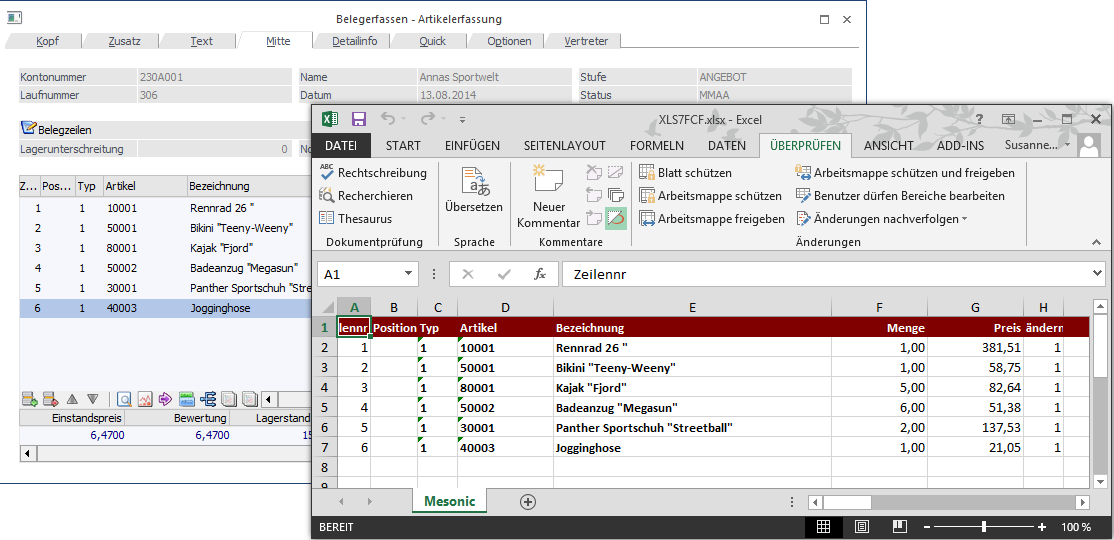 Ausgabebuttons - Excel Steht bei jeder Tabelle zur