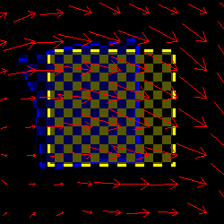 A.2 Anwendung der Transformationen (a) ohne Transformation; blau in CT i (b) mit Transformation; blau in CT ref Abbildung A.2: Beispiel einer nicht-rigiden Transformation.