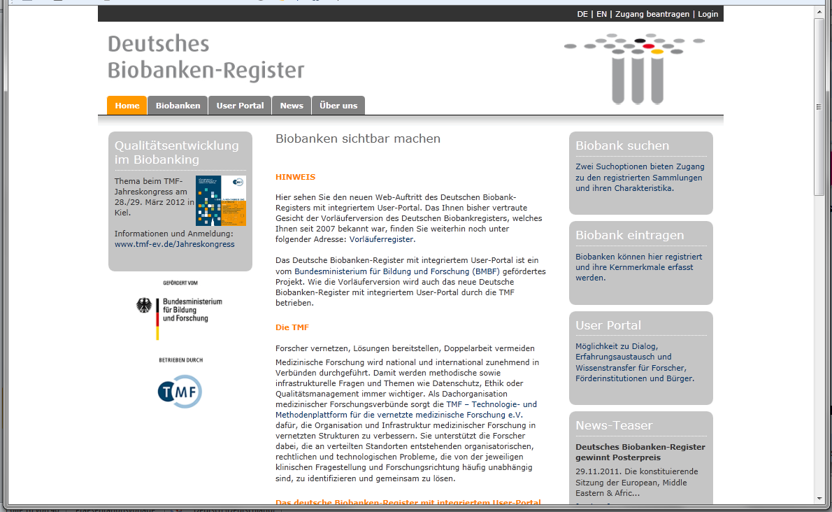 Deutsches Biobanken-Register (DBR-UP)