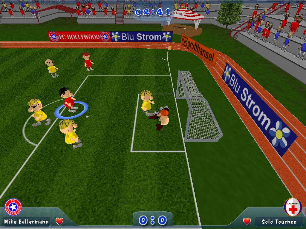Spiele Bolzplatz 2006 Bolzplatz 2006 Freies Fußballspiel 3D-Comic-Grafik Mensch steuert einzelne Spieler OpenGL/C++, KI Interface in Java Neue Konflikte: Teamverhalten Egoismus vs.