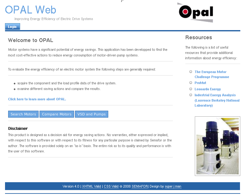 A OPAL Web: User Manual Abbildung 2: Opal Web Title Page The aim of this software is to provide a simple and easy-to-use tool that helps users to find the most cost and energy efficient solution for