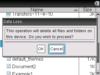 8. Überprüfen Sie, ob sich die benötigten Dateien auf Ihrem Computer befinden, und löschen Sie sie dann vom Handheld.