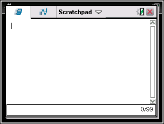 Verwendung von Scratchpad Scratchpad ist eine Funktion des TI-Nspire CX Handhelds, mit der Sie ohne großen Zeitaufwand die folgenden Aufgaben erledigen können: mathematische Ausdrücke auswerten
