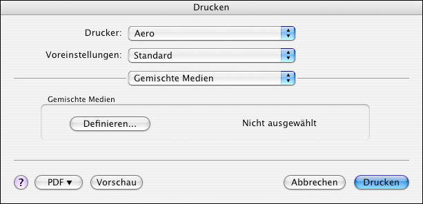 DRUCKEN UNTER MAC OS X 21 15 Legen Sie die Farbeinstellungen für den Druckauftrag fest und klicken Sie auf OK.