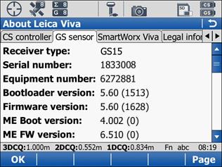8 Überblick über die GS10/14/15/25 Sensor Software Komponenten Im Folgenden ist eine Liste der für den GS Empfänger verfügbaren Softwarekomponenten aufgeführt.