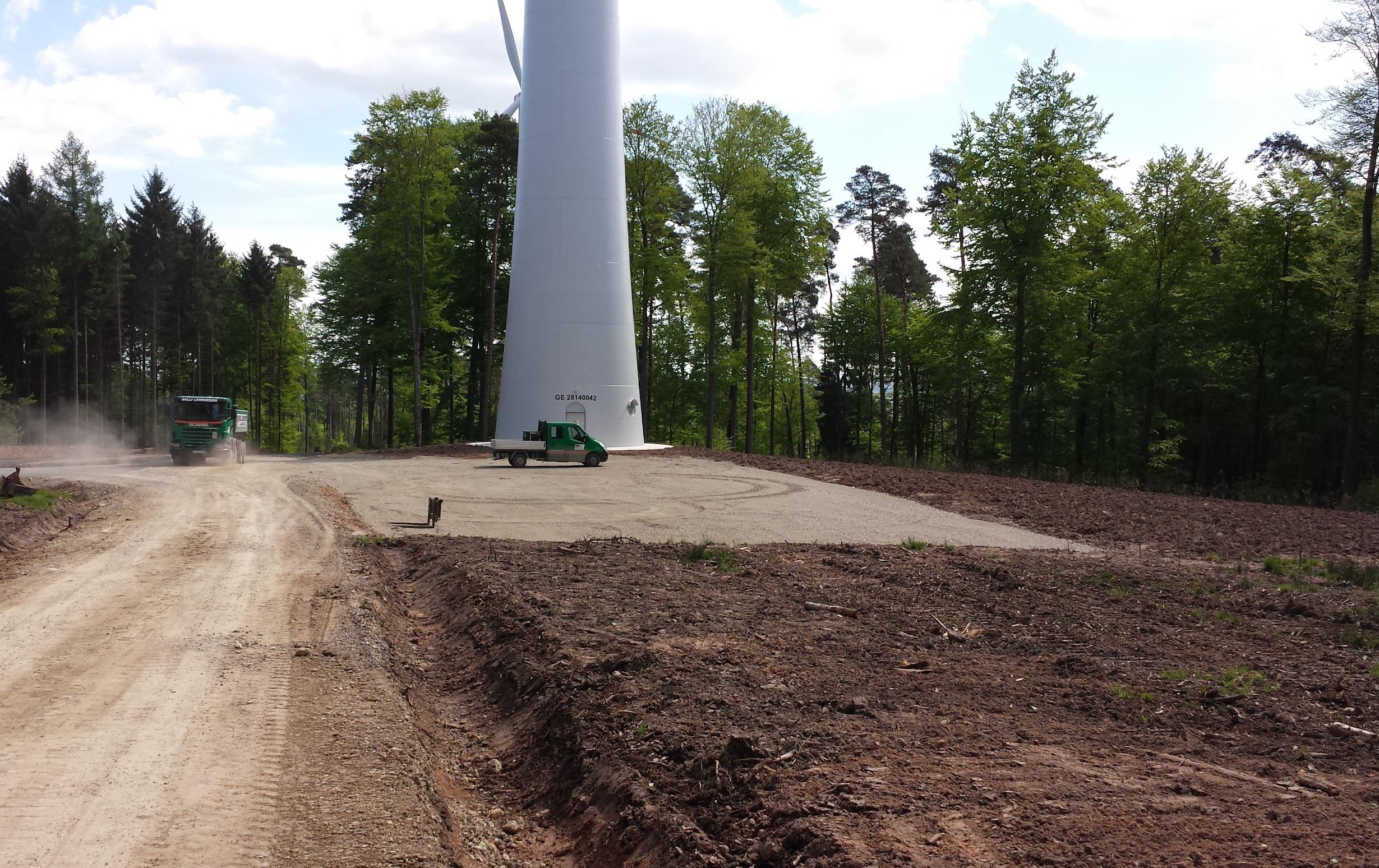 Bau eines Windparks im Wald Dauerhafter