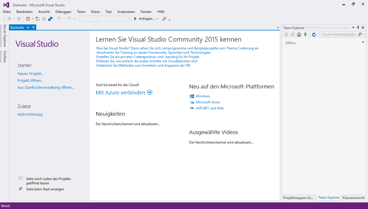 Die Entwicklungsumgebung Visual Studio 1 1 Die Entwicklungsumgebung Visual Studio In diesem Kapitel erfahren Sie wie Sie die Entwicklungsumgebung starten und beenden wie Sie mit der